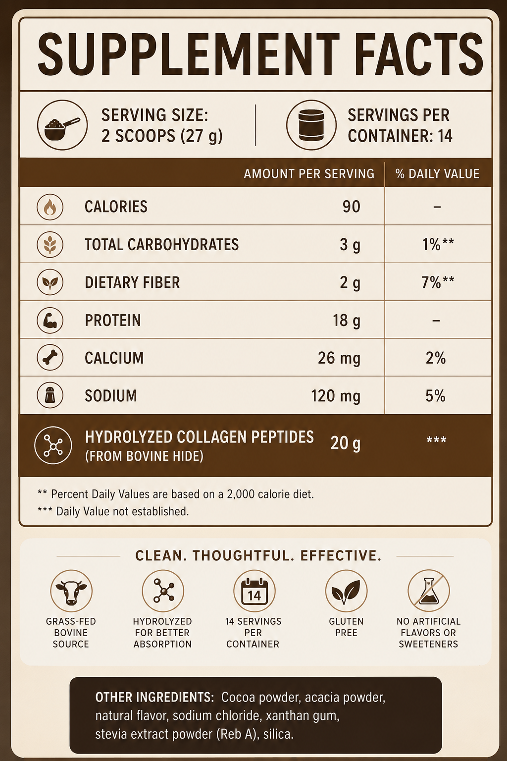 Grass-Fed Collagen Peptides Powder (Chocolate)